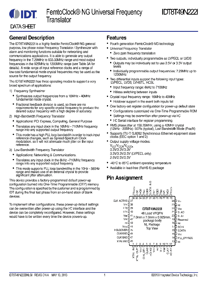 IDT8T49N222I_9027874.PDF Datasheet