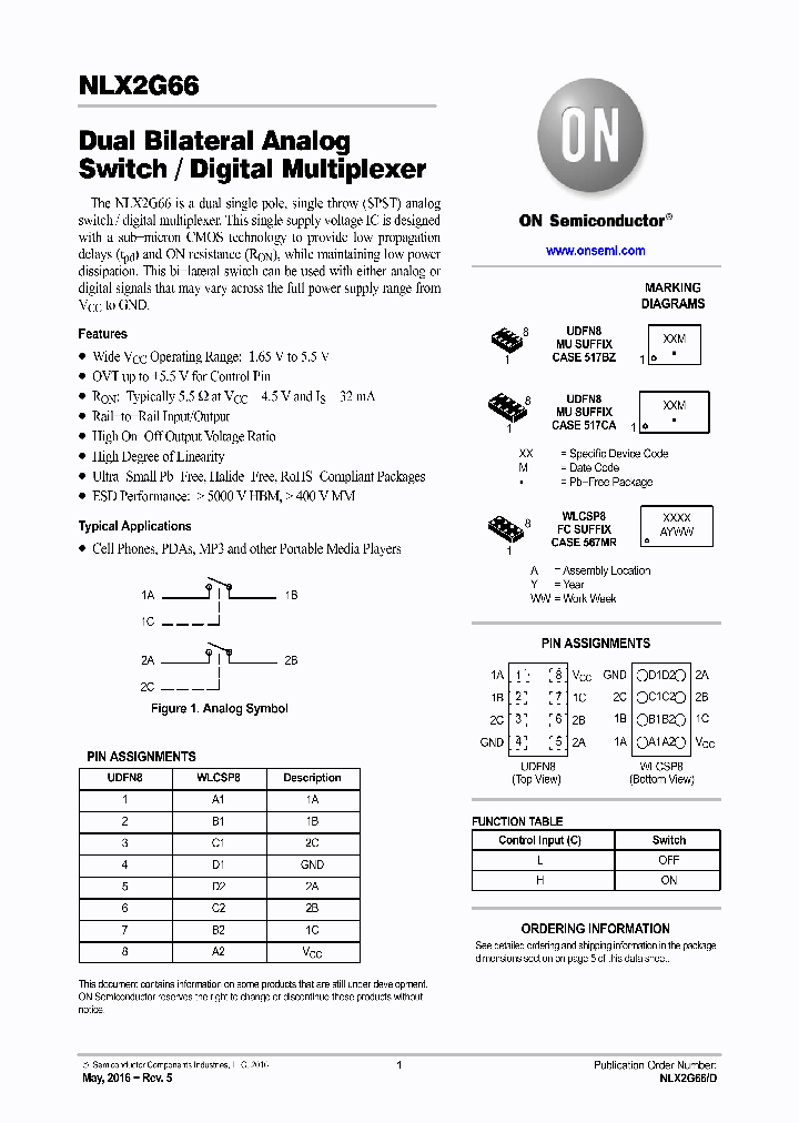 NLX2G66FCTAG_9028759.PDF Datasheet