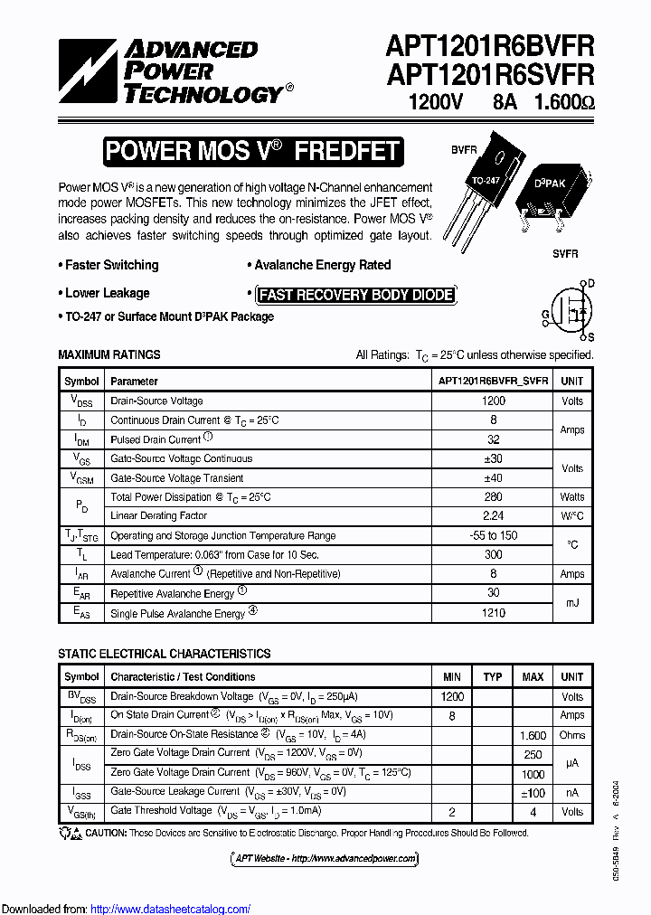 APT1201R6SVFRG_9028975.PDF Datasheet