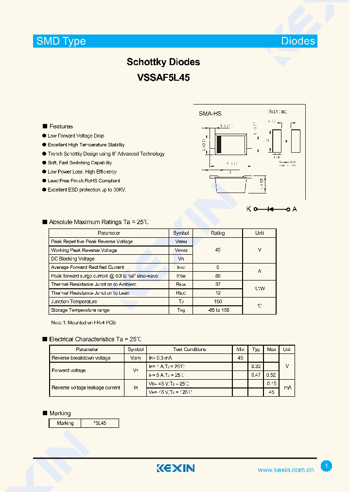 VSSAF5L45_9030119.PDF Datasheet