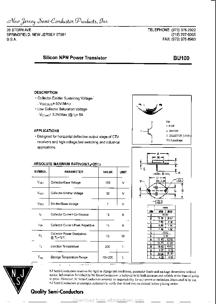 BU100_9030442.PDF Datasheet