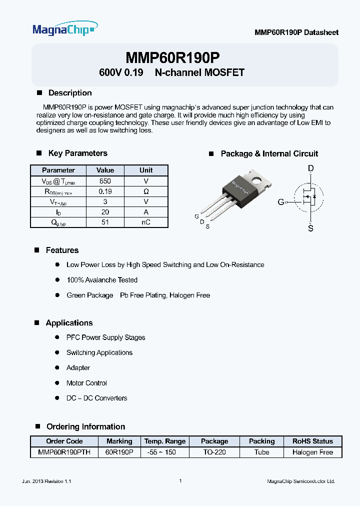 MMP60R190PTH_9031266.PDF Datasheet