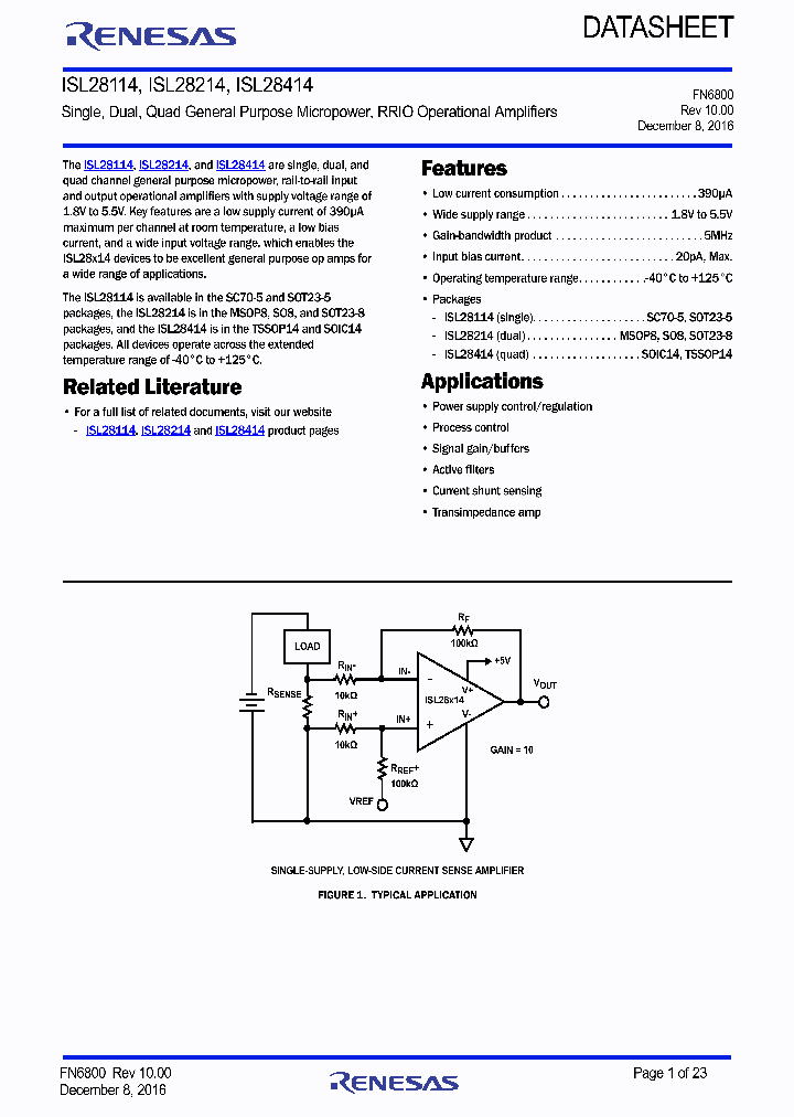 ISL28114SOT23EVAL1Z_9031160.PDF Datasheet