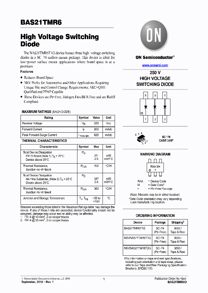 NSVBAS21TMR6T1G_9031580.PDF Datasheet