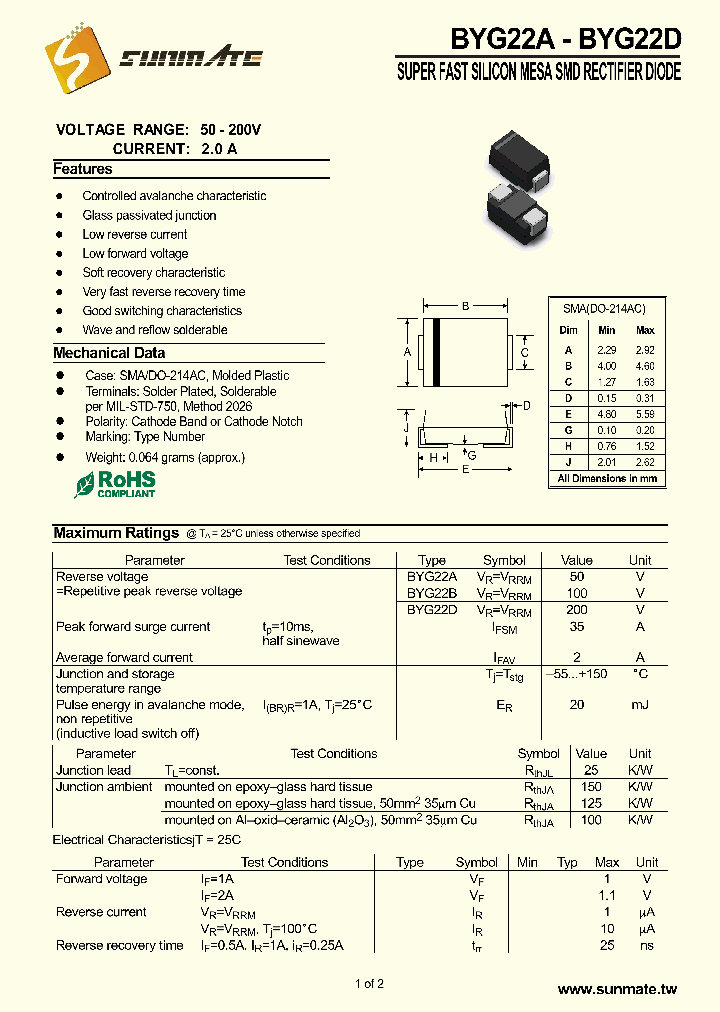 BYG22A_9032165.PDF Datasheet