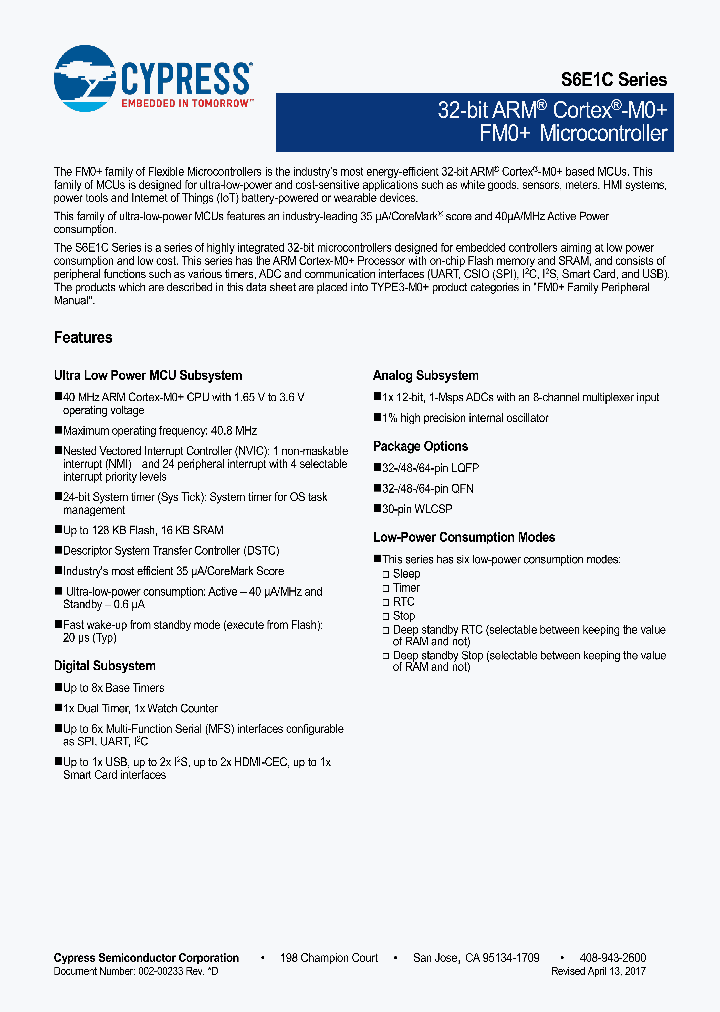 S6E1C31B0AGP20000_9032749.PDF Datasheet