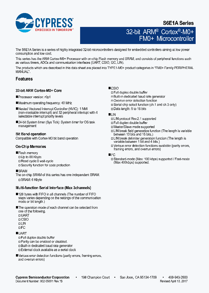 S6E1A11B0AGP20000_9032752.PDF Datasheet