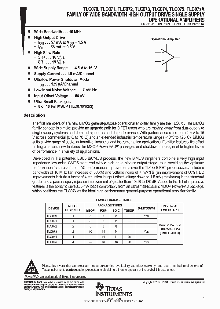 TLC074AIN_9034452.PDF Datasheet