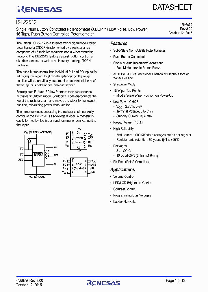 ISL22512WFB8Z_9035339.PDF Datasheet