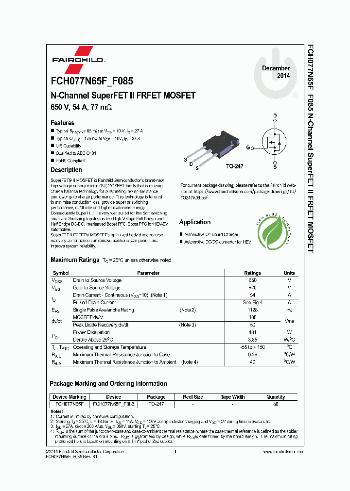 FCH077N65F-F085_9037032.PDF Datasheet