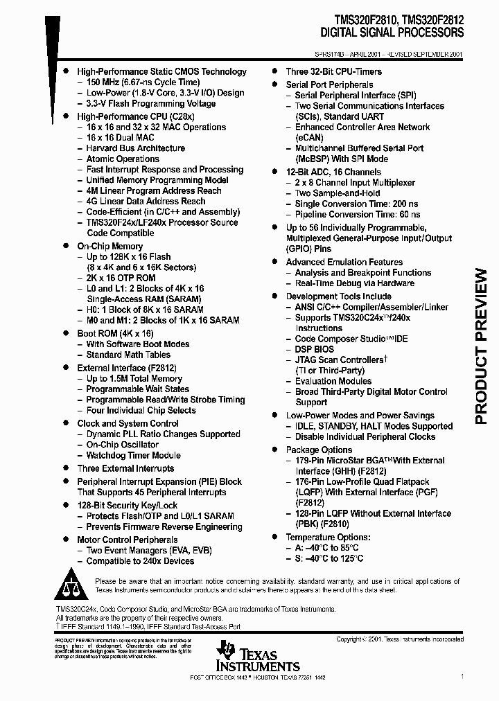 TMS320F2812GHHS_9037998.PDF Datasheet