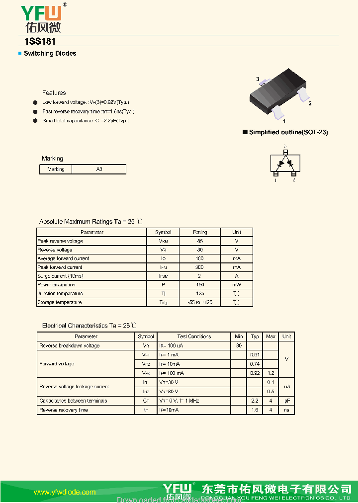 1SS181-SOT23_9038639.PDF Datasheet