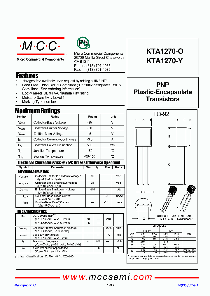 KTA1270-O_9039552.PDF Datasheet