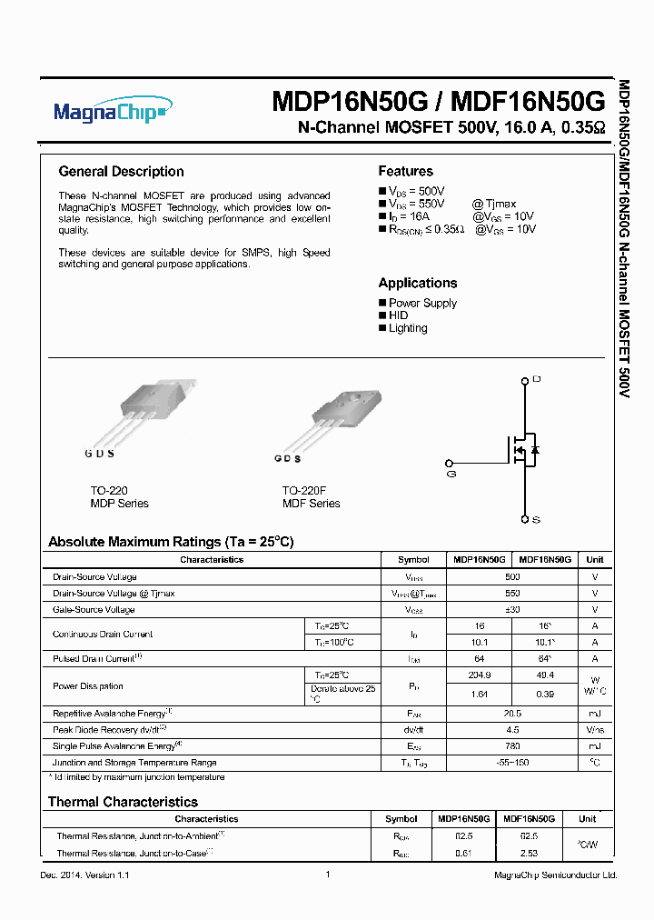 MDF16N50G_9039738.PDF Datasheet