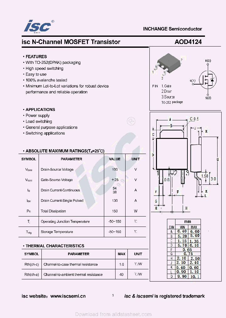 AOD4124_9040119.PDF Datasheet