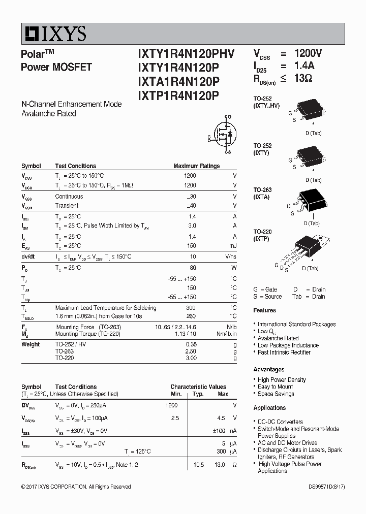 IXTY1R4N120PHV_9040352.PDF Datasheet