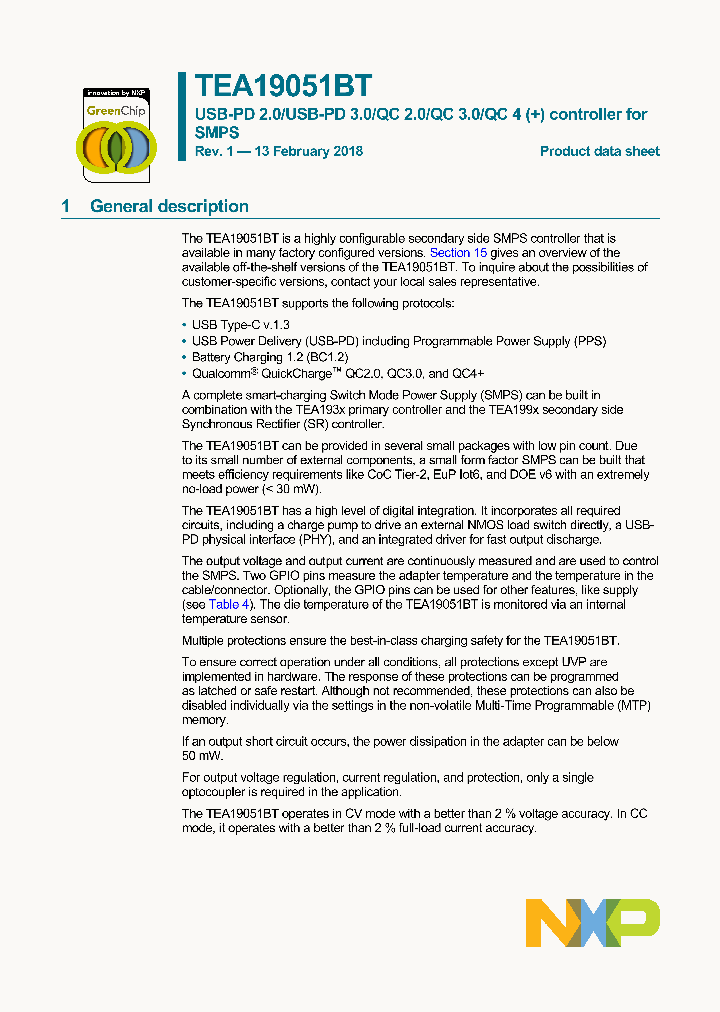TEA19051BT_9040740.PDF Datasheet