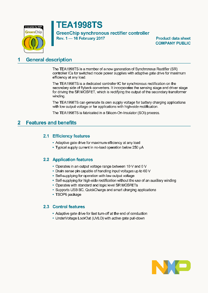 TEA1998TS_9040748.PDF Datasheet