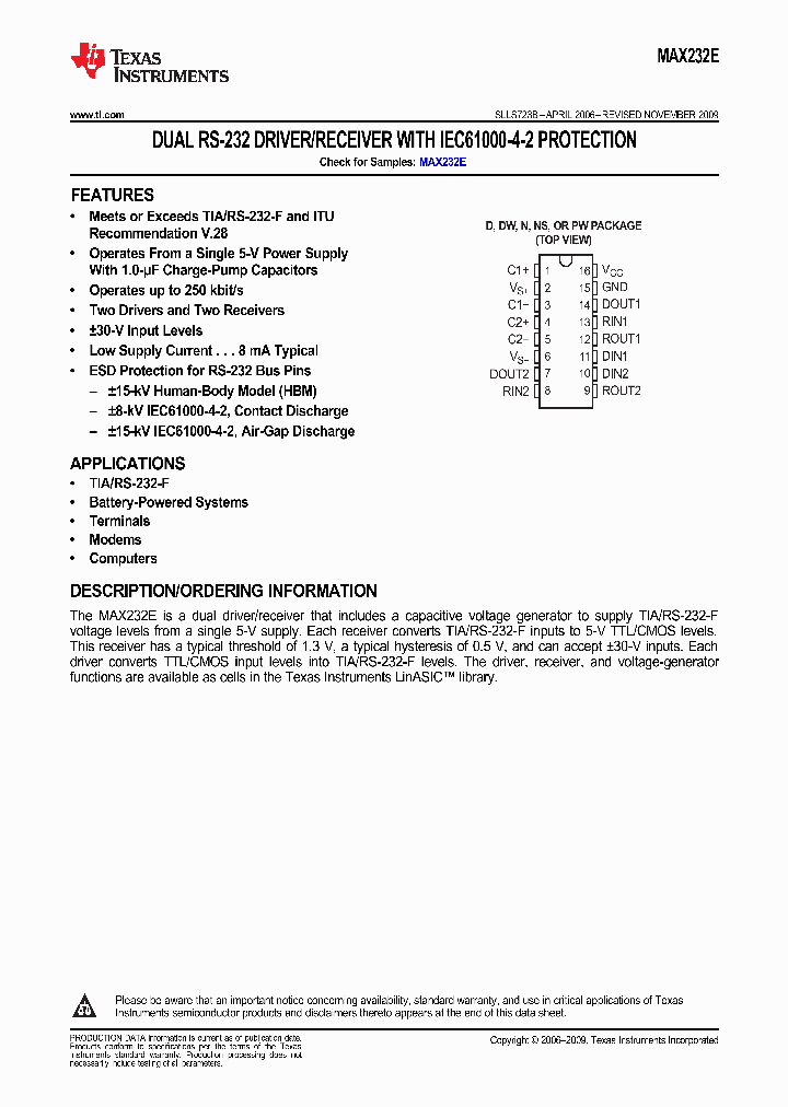 MAX232ECDRG4_9040850.PDF Datasheet