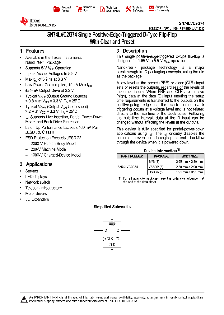 SN74LVC2G74DCT3_9041065.PDF Datasheet