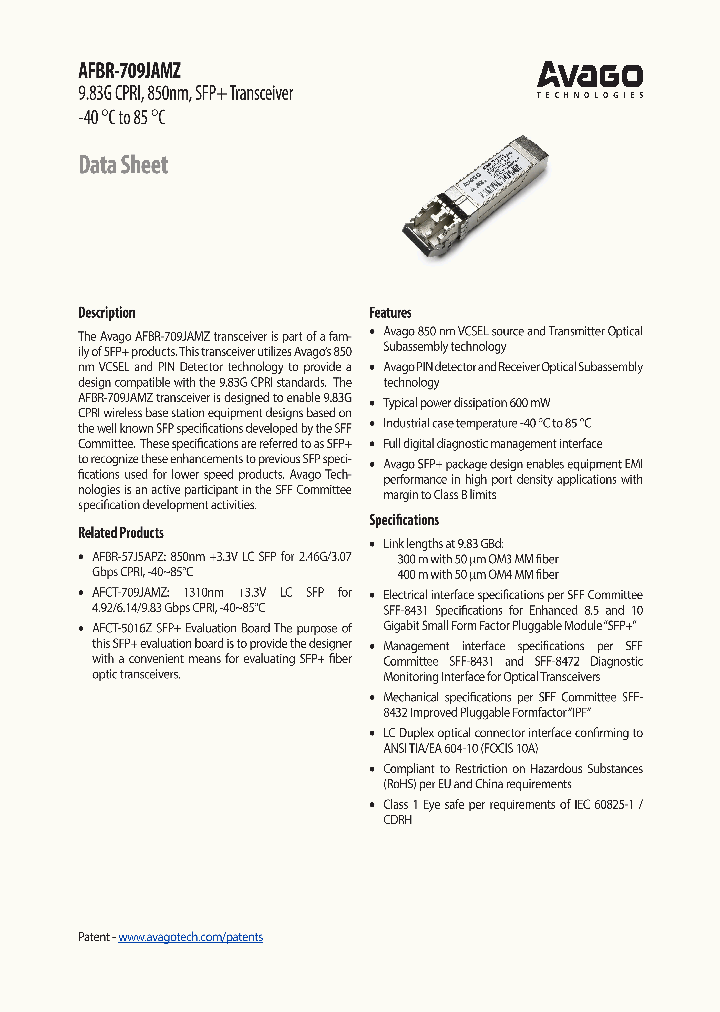 AFBR-709JAMZ_9041570.PDF Datasheet