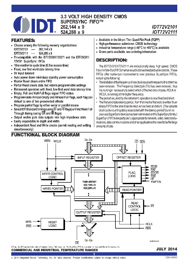 72V2111L20PFG_9042418.PDF Datasheet