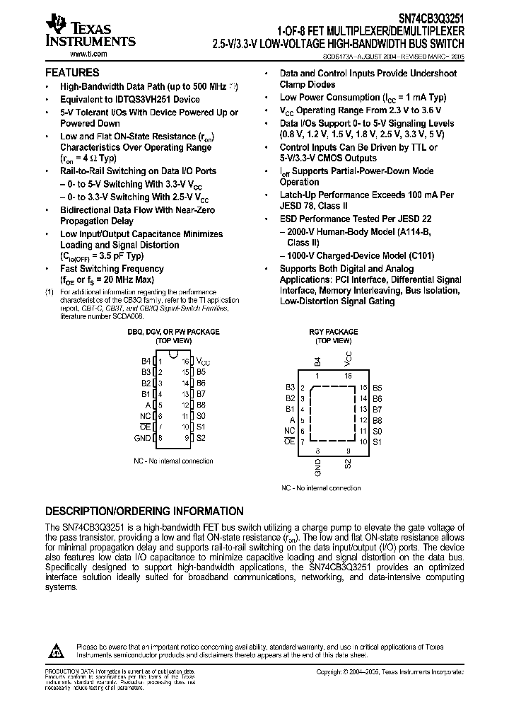 SN74CB3Q3251PWR_9043082.PDF Datasheet