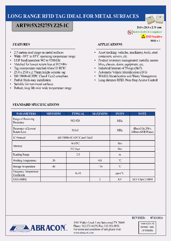 ART915X25275YZ25-IC_9043181.PDF Datasheet