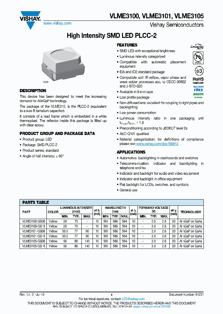VLME3100_9043467.PDF Datasheet