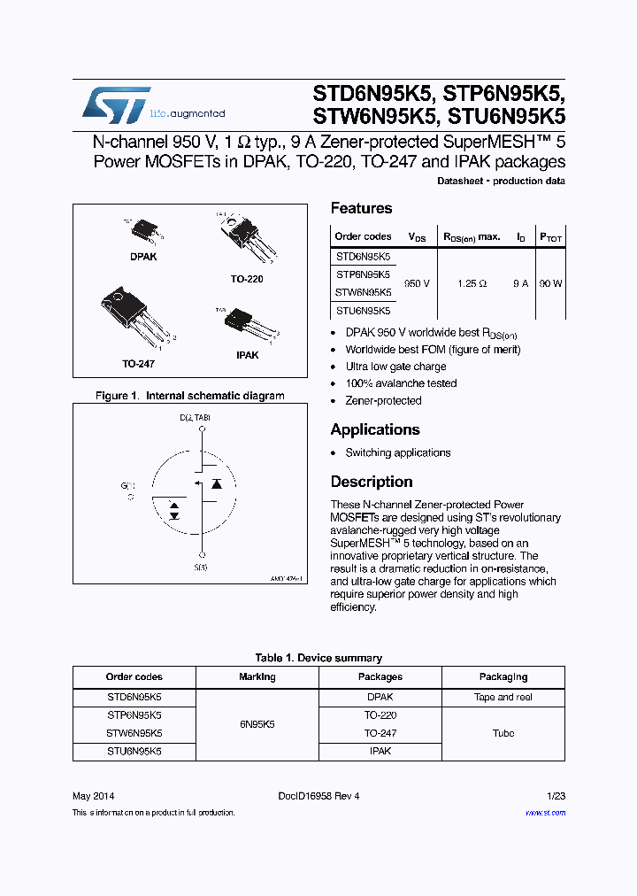 STU6N95K5_9043505.PDF Datasheet