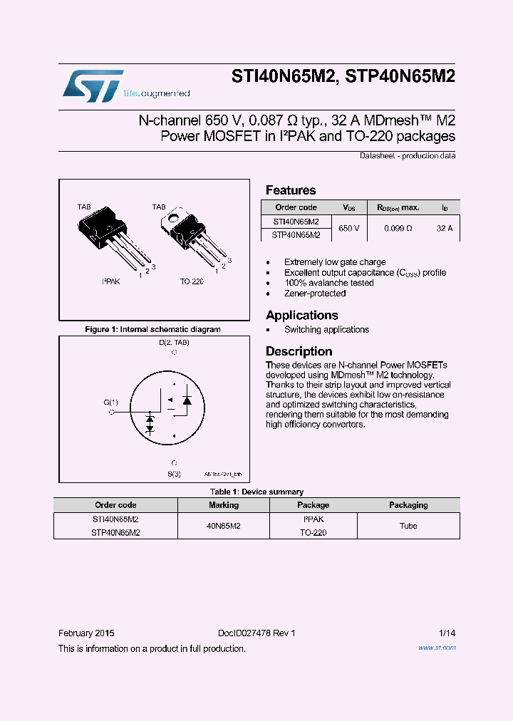 STP40N65M2_9044010.PDF Datasheet