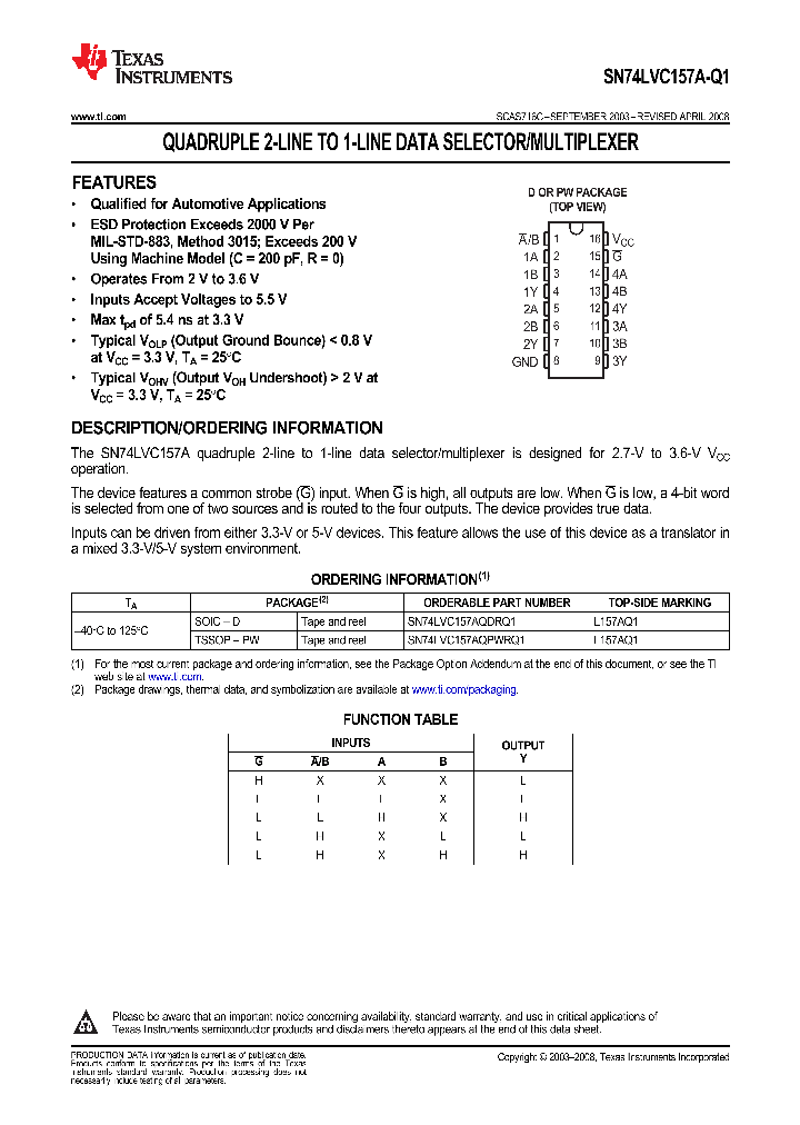 SN74LVC157A-Q1_9045162.PDF Datasheet