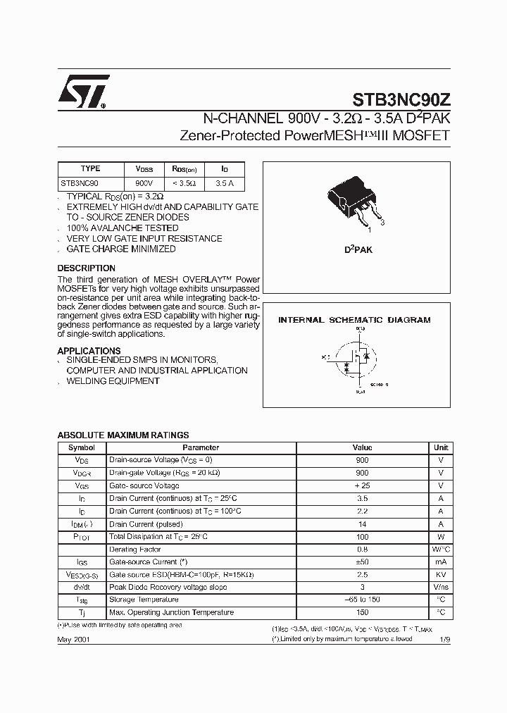 STB3NC90Z_9045313.PDF Datasheet