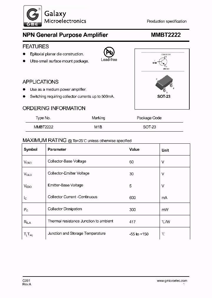 MMBT2222_9046374.PDF Datasheet