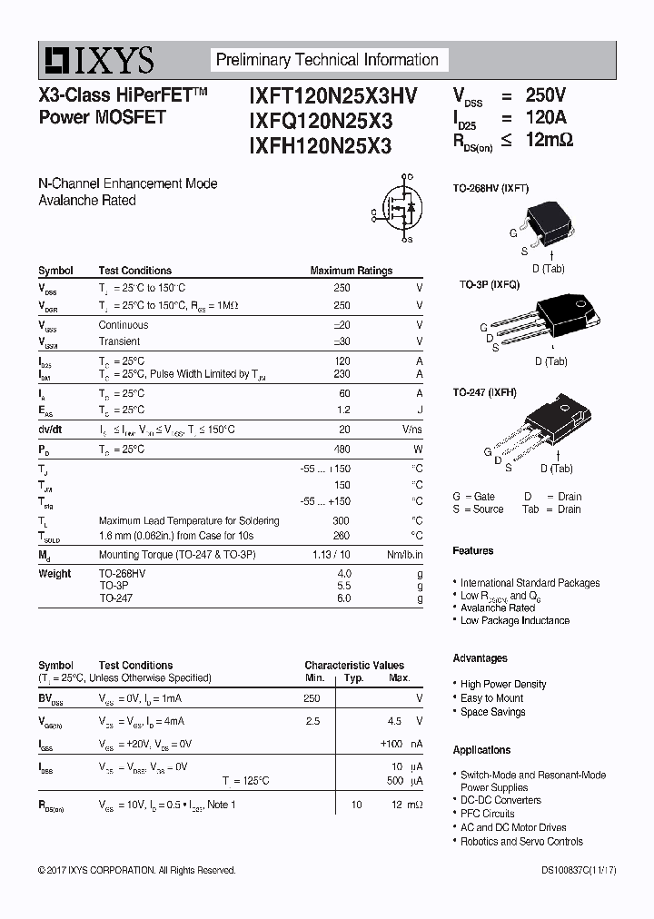 IXFH120N25X3_9047823.PDF Datasheet