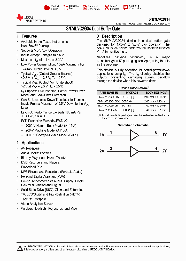 SN74LVC2G34-EP_9048112.PDF Datasheet