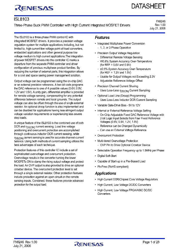 ISL8103_9048757.PDF Datasheet