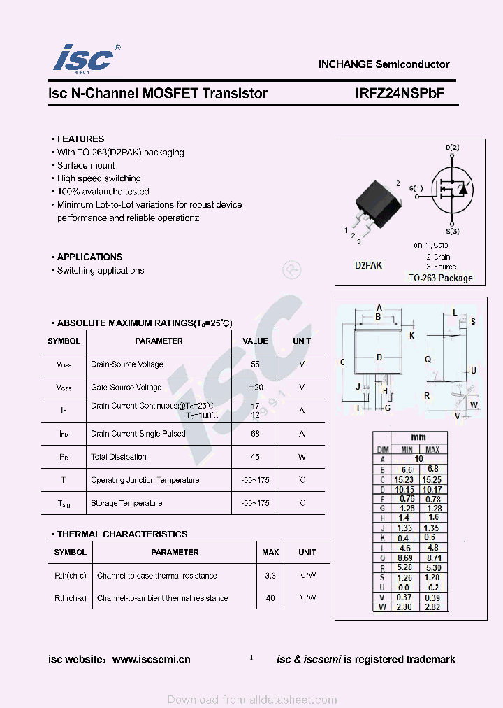 IRFZ24NSPBF_9049058.PDF Datasheet