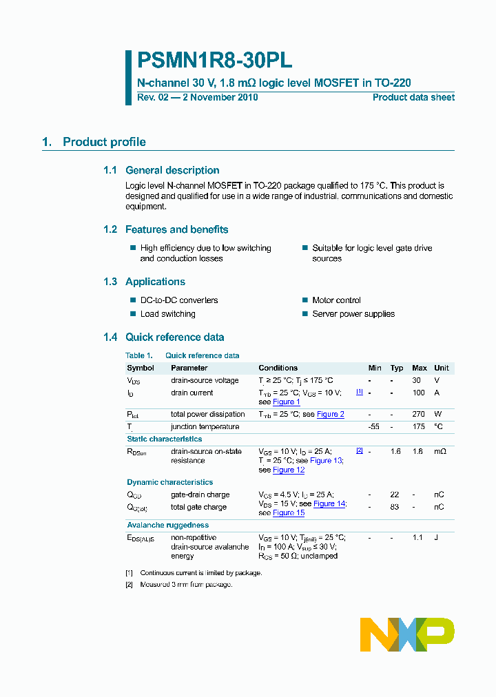 PSMN1R8-30PL_9049348.PDF Datasheet