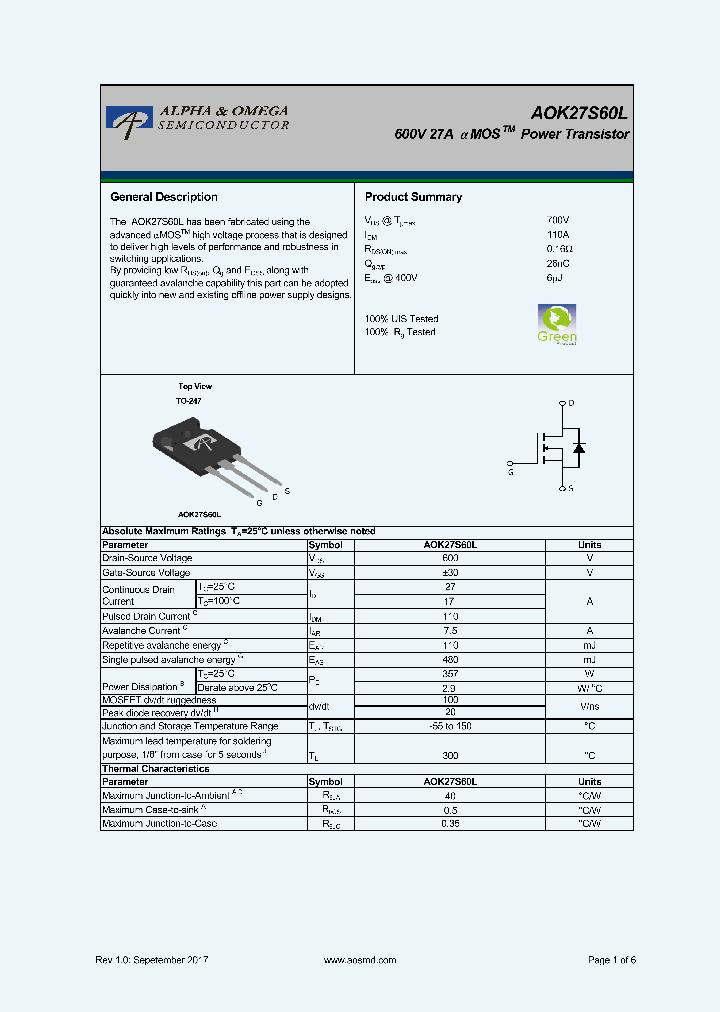 AOK27S60L_9049429.PDF Datasheet