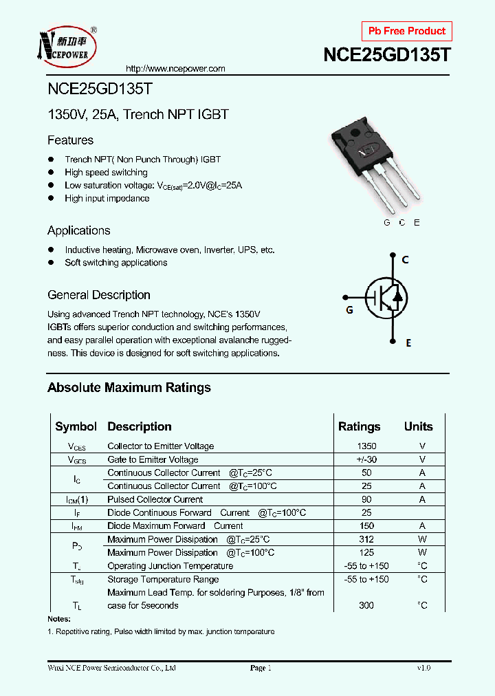NCE25GD135T_9049601.PDF Datasheet