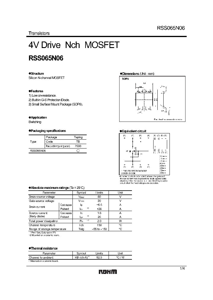 RSS065N06_9050056.PDF Datasheet