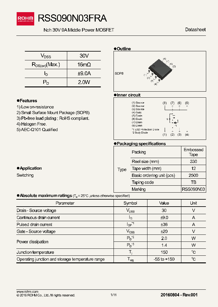 RSS090N03FRA_9050060.PDF Datasheet