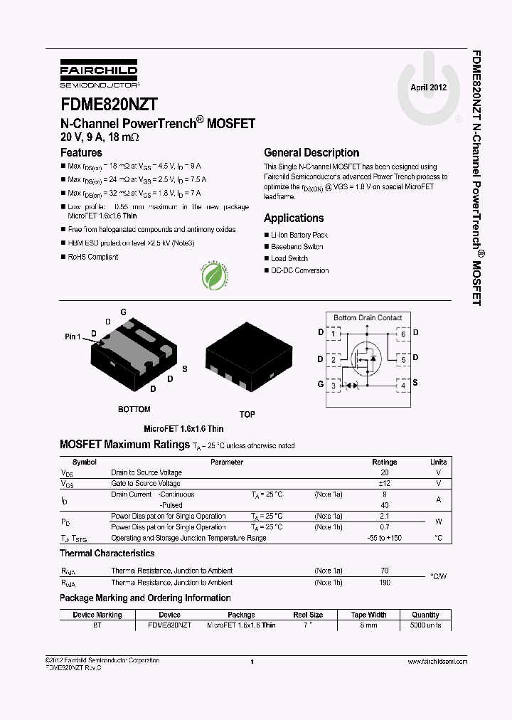 FDME820NZT_9050094.PDF Datasheet