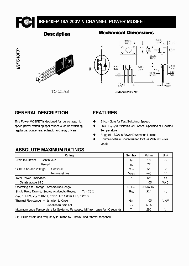 IRF640FP_9051365.PDF Datasheet