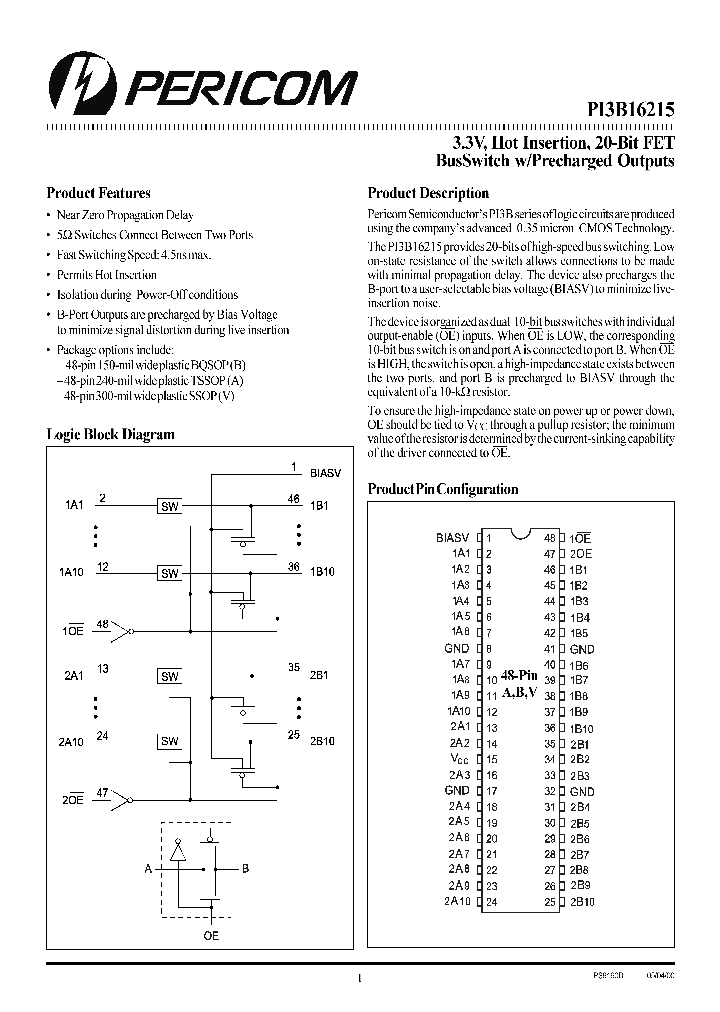 PI3B16215_9051544.PDF Datasheet