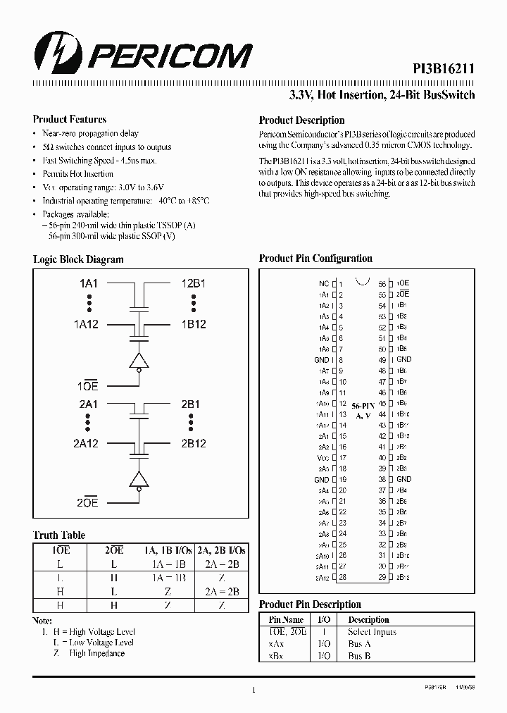 PI3B16211_9051492.PDF Datasheet
