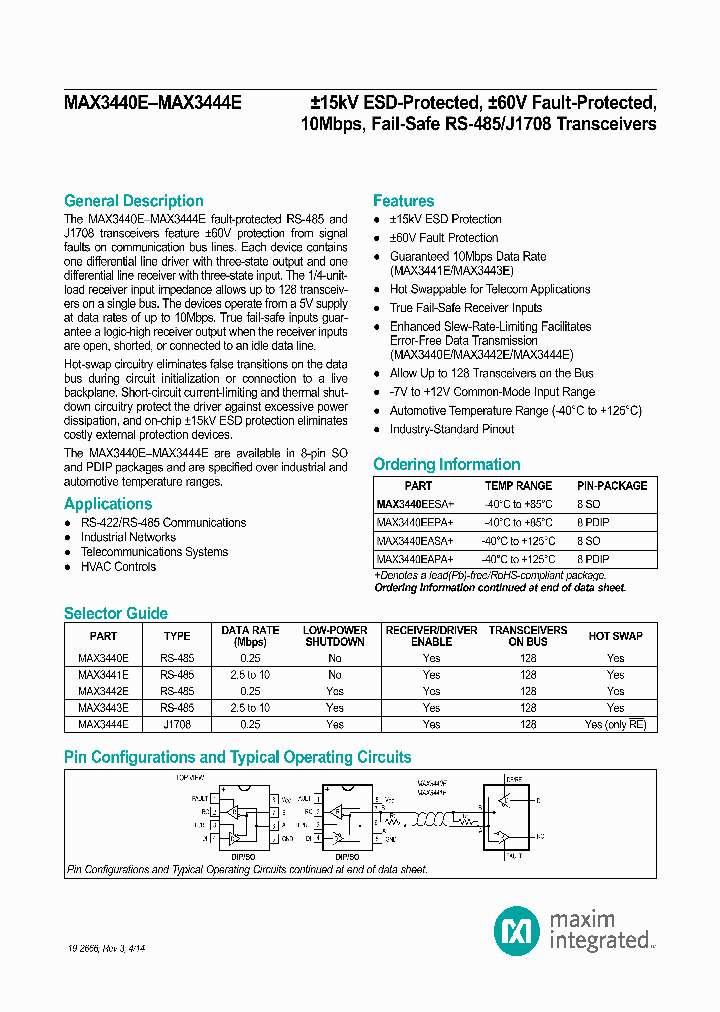 MAX3440EEPA_9051369.PDF Datasheet