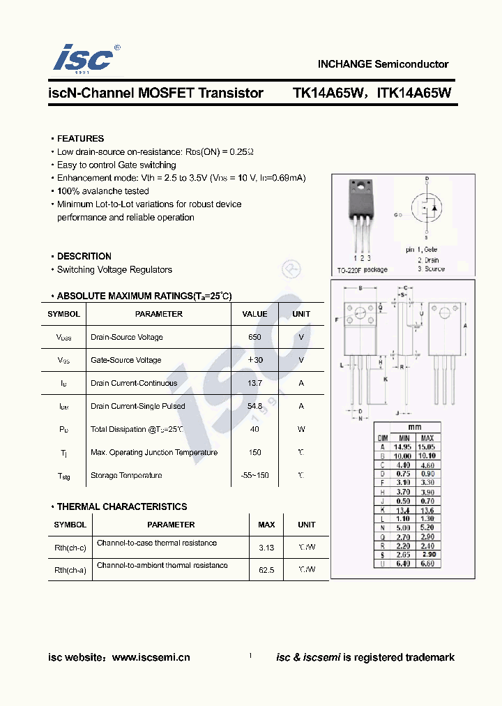 ITK14A65W_9052601.PDF Datasheet