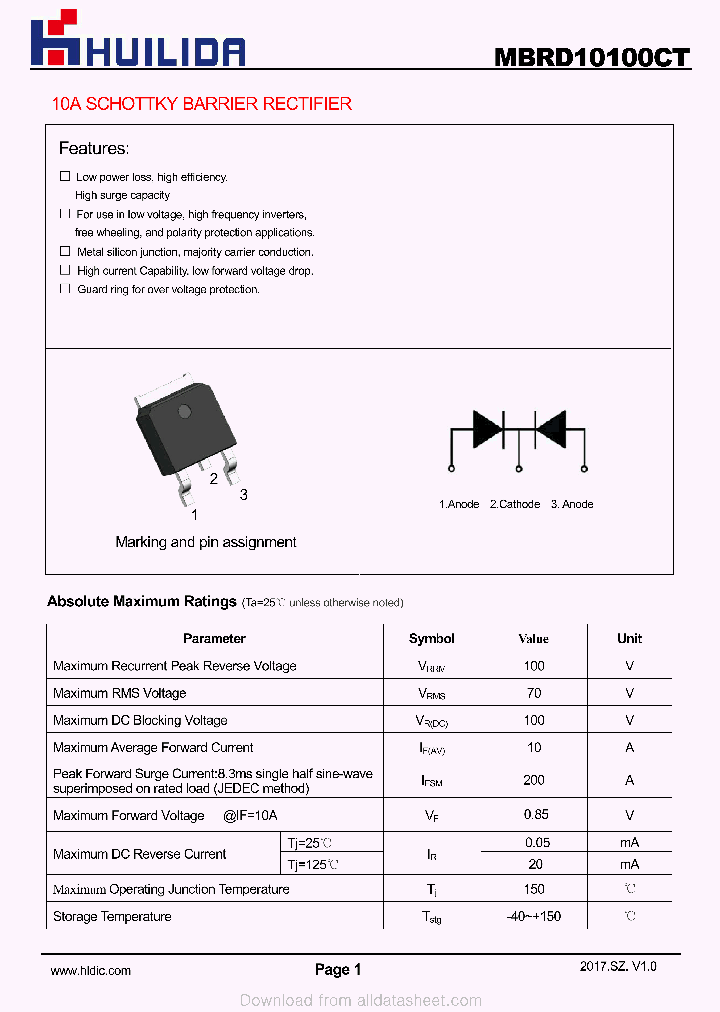 MBRD10100CT_9052725.PDF Datasheet